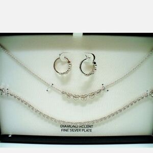 Macy's Diamond Accent Necklace Bracelet Earring